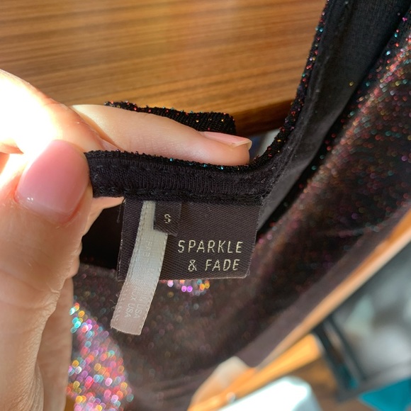 Urban outfitters black long sleeved multicolor sparkle top - Picture 5 of 5